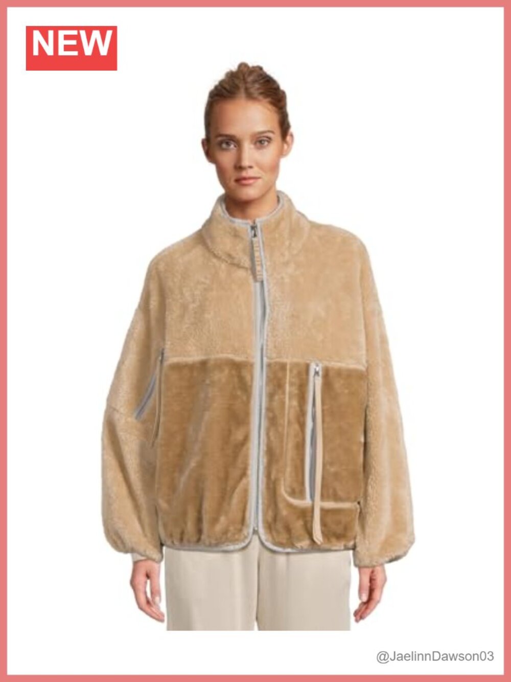 Plush Fleece Faux Fur Full Zip Jacket Long Sleeve Cold Weather Coat